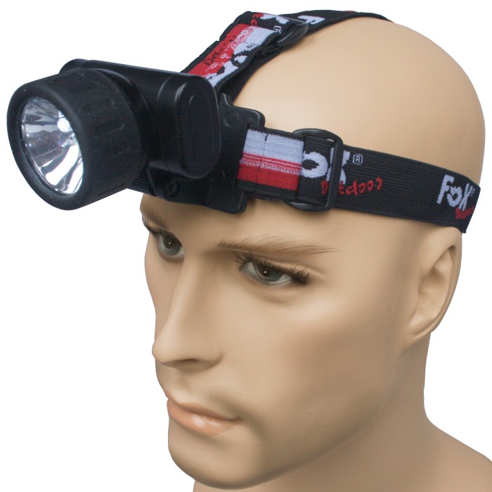 Fox outdoor, head lamp, 3 LED, krypton bulb, swivelling